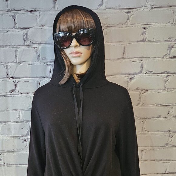 DREW - Black pullover front twist hoodie - Picture 9 of 11